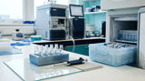 Reconstituted peptide aliquots stored cold in a research lab for viability and stability handling